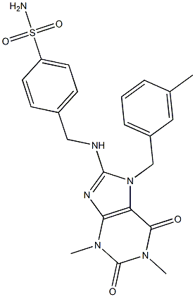 4-{[(7-(3-METHYLBENZYL)-1,3-DIMETHYL-2,6-DIOXO-2,3,6,7-TETRAHYDRO-1H-PURIN-8-YL)AMINO]METHYL}BENZENESULFONAMIDE 结构式