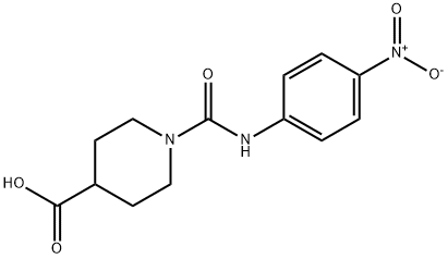 1-[(4-硝基苯基)氨基甲酰]4-哌啶甲酸 结构式
