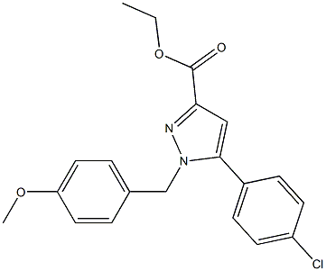 ETHYL 1-(4-METHOXYBENZYL)-5-(4-CHLOROPHENYL)-1H-PYRAZOLE-3-CARBOXYLATE 结构式