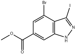 4-BROMO-3-IODO-6-INDAZOLECARBOXYLIC ACID METHYL ESTER 结构式