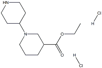 [1,4']BIPIPERIDINYL-3-CARBOXYLIC ACID ETHYL ESTER DIHYDROCHLORIDE 结构式