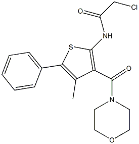 2-CHLORO-N-[4-METHYL-3-(MORPHOLIN-4-YLCARBONYL)-5-PHENYLTHIEN-2-YL]ACETAMIDE 结构式