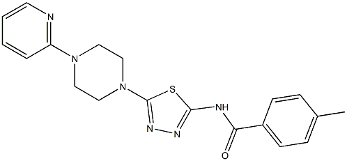 4-METHYL-N-[5-(4-PYRIDIN-2-YLPIPERAZIN-1-YL)-1,3,4-THIADIAZOL-2-YL]BENZAMIDE 结构式