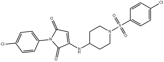 1-(4-CHLOROPHENYL)-3-({1-[(4-CHLOROPHENYL)SULFONYL]PIPERIDIN-4-YL}AMINO)-1H-PYRROLE-2,5-DIONE 结构式