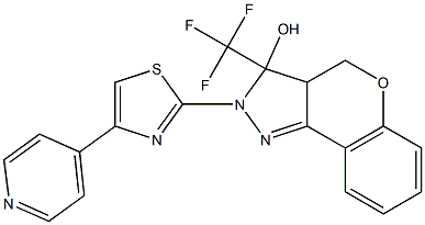 2-(4-PYRIDIN-4-YL-1,3-THIAZOL-2-YL)-3-(TRIFLUOROMETHYL)-2,3,3A,4-TETRAHYDROCHROMENO[4,3-C]PYRAZOL-3-OL 结构式