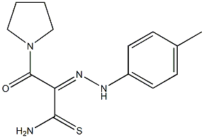 (2Z)-2-[(4-METHYLPHENYL)HYDRAZONO]-3-OXO-3-PYRROLIDIN-1-YLPROPANETHIOAMIDE 结构式