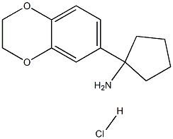 1-(2,3-DIHYDRO-1,4-BENZODIOXIN-6-YL)CYCLOPENTANAMINE HYDROCHLORIDE 结构式