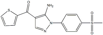 (5-AMINO-1-(4-(METHYLSULFONYL)PHENYL)-1H-PYRAZOL-4-YL)(THIOPHEN-2-YL)METHANONE 结构式