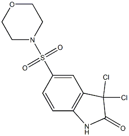 3,3-DICHLORO-5-(MORPHOLIN-4-YLSULFONYL)-1,3-DIHYDRO-2H-INDOL-2-ONE 结构式