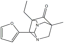 5-ETHYL-2-(2-FURYL)-7-METHYL-1,3-DIAZATRICYCLO[3.3.1.1~3,7~]DECAN-6-ONE 结构式