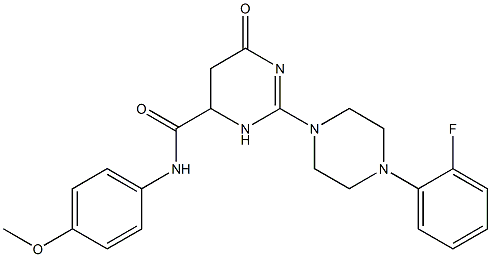 2-(4-(2-FLUOROPHENYL)PIPERAZIN-1-YL)-N-(4-METHOXYPHENYL)-6-OXO-3,4,5,6-TETRAHYDROPYRIMIDINE-4-CARBOXAMIDE 结构式