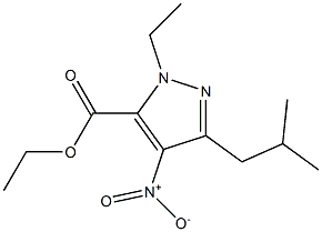 1-ETHYL-4-NITRO-3-(2-METHYLPROPYL)-1H-PYRAZOLE-5-CARBOXYLIC ACID ETHYL ESTER 结构式