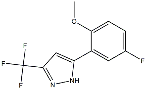 5-(5-Fluoro-2-methoxyphenyl)-3-(trifluoromethyl)-1H-pyrazole 结构式