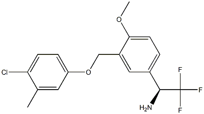 (1S)-1-(3-[(4-CHLORO-3-METHYLPHENOXY)METHYL]-4-METHOXYPHENYL)-2,2,2-TRIFLUOROETHYL AMINE 结构式