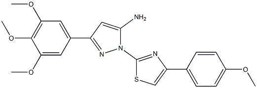 1-[4-(4-METHOXYPHENYL)-1,3-THIAZOL-2-YL]-3-(3,4,5-TRIMETHOXYPHENYL)-1H-PYRAZOL-5-AMINE 结构式