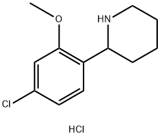 2-(4-氯-2-甲氧基苯基)哌啶盐酸盐 结构式