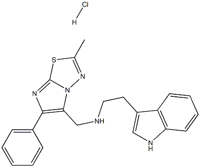 2-(1H-Indol-3-yl)-N-[(2-methyl-6-phenylimidazo[2,1-b][1,3,4]thiadiazol-5-yl)methyl]-1-ethanamine hydrochloride 结构式
