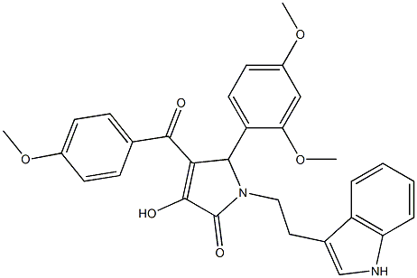 1-(2-(1H-INDOL-3-YL)ETHYL)-5-(2,4-DIMETHOXYPHENYL)-3-HYDROXY-4-(4-METHOXYBENZOYL)-1H-PYRROL-2(5H)-ONE 结构式