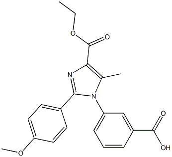 1-(3-Carboxy-phenyl)-2-(4-methoxy-phenyl)-5-methyl-1H-imidazole-4-carboxylic acid ethyl ester 结构式