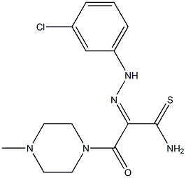 (2Z)-2-[(3-CHLOROPHENYL)HYDRAZONO]-3-(4-METHYLPIPERAZIN-1-YL)-3-OXOPROPANETHIOAMIDE 结构式