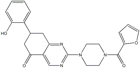 2-[4-(2-FUROYL)-1-PIPERAZINYL]-7-(2-HYDROXYPHENYL)-7,8-DIHYDRO-5(6H)-QUINAZOLINONE 结构式