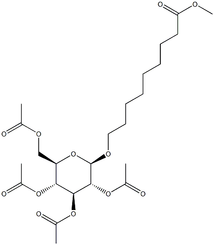 8-METHOXYCARBONYLOCT-1-YL 2,3,4,6-TETRA-O-ACETYL-BETA-D-GLUCOPYRANOSIDE 结构式