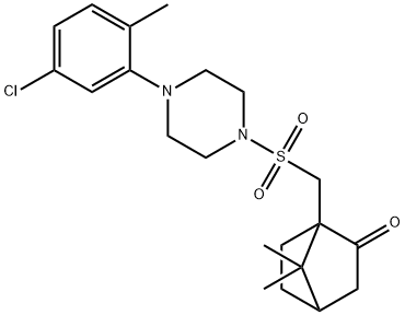 1-(((4-(5-Chloro-2-methylphenyl)piperazinyl)sulfonyl)methyl)-7,7-dimethylbicyclo[2.2.1]heptan-2-one 结构式