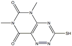 3-MERCAPTO-5,7-DIMETHYLPYRIMIDO[4,5-E][1,2,4]TRIAZINE-6,8(5H,7H)-DIONE 结构式