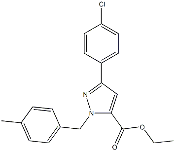 ETHYL 1-(4-METHYLBENZYL)-3-(4-CHLOROPHENYL)-1H-PYRAZOLE-5-CARBOXYLATE 结构式