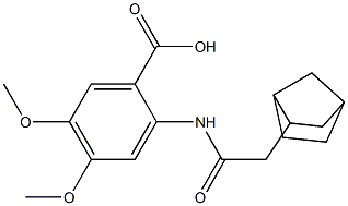 2-[(BICYCLO[2.2.1]HEPT-2-YLACETYL)AMINO]-4,5-DIMETHOXYBENZOIC ACID 结构式