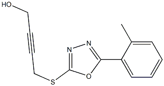 4-([5-(2-METHYLPHENYL)-1,3,4-OXADIAZOL-2-YL]THIO)BUT-2-YN-1-OL 结构式