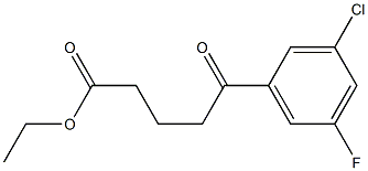ETHYL 5-(3-CHLORO-5-FLUOROPHENYL)-5-OXOVALERATE 结构式