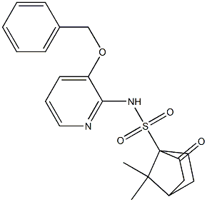 7,7-DIMETHYL-1-(((3-(PHENYLMETHOXY)(2-PYRIDYL))AMINO)SULFONYL)BICYCLO[2.2.1]HEPTAN-2-ONE 结构式