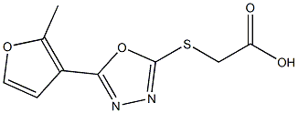 ([5-(2-METHYL-3-FURYL)-1,3,4-OXADIAZOL-2-YL]THIO)ACETIC ACID 结构式