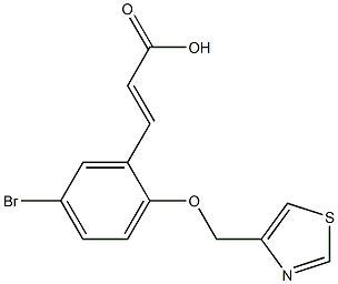 (2E)-3-[5-BROMO-2-(1,3-THIAZOL-4-YLMETHOXY)PHENYL]ACRYLIC ACID 结构式