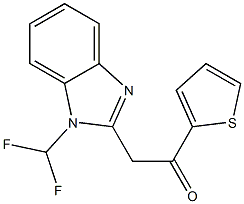 2-[1-(DIFLUOROMETHYL)-1H-BENZIMIDAZOL-2-YL]-1-THIEN-2-YLETHANONE 结构式