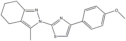 2-[4-(4-Methoxyphenyl)-1,3-thiazol-2-yl]-3-methyl-4,5,6,7-tetrahydro-2H-indazole 结构式