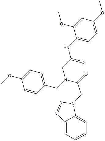 2-(1H-1,2,3-BENZOTRIAZOL-1-YL)-N-[2-(2,4-DIMETHOXYANILINO)-2-OXOETHYL]-N-(4-METHOXYBENZYL)ACETAMIDE 结构式