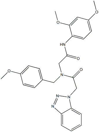 2-(1H-1,2,3-Benzotriazol-1-yl)-N-[2-(2,4-dimethoxyanilino)-2-oxoethyl]-N-(4-methoxybenzyl)acetamide 结构式