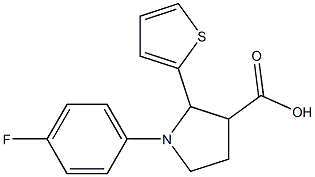 1-(4-FLUOROPHENYL)-2-(THIOPHEN-2-YL)PYRROLIDINE-3-CARBOXYLIC ACID 结构式