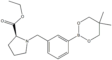 ETHYL 1-[3-(5,5-DIMETHYL-1,3,2-DIOXABORINAN-2-YL)BENZYL]PROLINATE 结构式