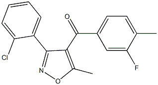 4-(3-FLUORO-4-METHYLBENZOYL)-3-(2-CHLOROPHENYL)-5-METHYLISOXAZOLE 结构式