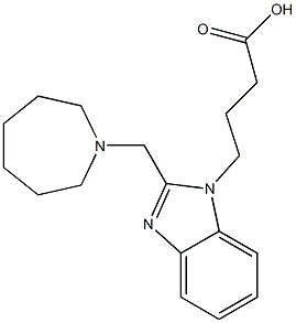 4-[2-(Azepan-1-ylmethyl)-1H-benzimidazol-1-yl]butanoic acid 结构式