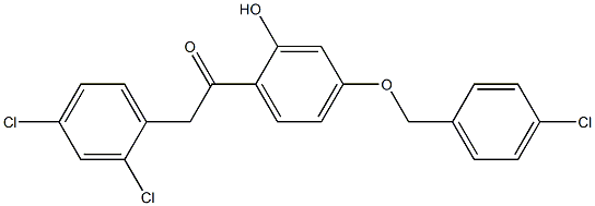 1-(4-(4-CHLOROBENZYLOXY)-2-HYDROXYPHENYL)-2-(2,4-DICHLOROPHENYL)ETHANONE 结构式