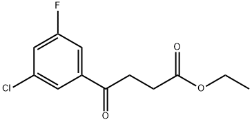 ETHYL 4-(3-CHLORO-5-FLUOROPHENYL)-4-OXOBUTYRATE 结构式