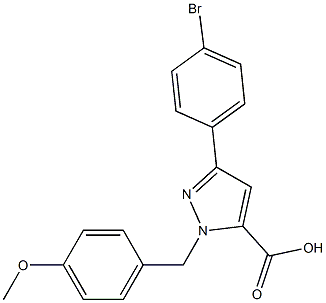 1-(4-METHOXYBENZYL)-3-(4-BROMOPHENYL)-1H-PYRAZOLE-5-CARBOXYLIC ACID 结构式