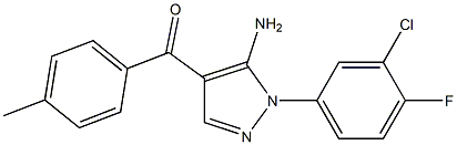 (5-AMINO-1-(3-CHLORO-4-FLUOROPHENYL)-1H-PYRAZOL-4-YL)(P-TOLYL)METHANONE 结构式