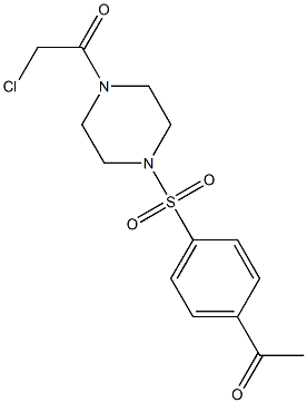 1-(4-[[4-(CHLOROACETYL)PIPERAZIN-1-YL]SULFONYL]PHENYL)ETHANONE 结构式