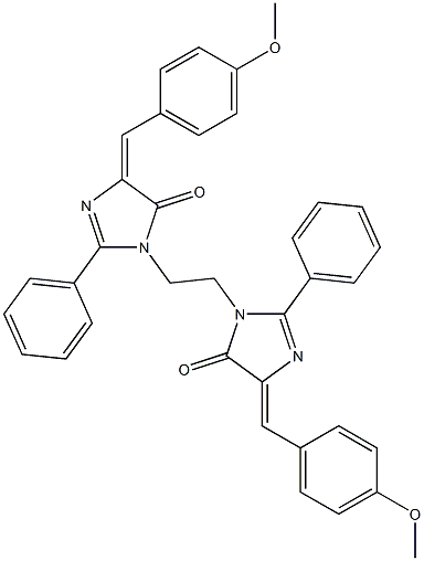 (E)-4-(4-Methoxybenzylidene)-1-(2-((Z)-4-(4-methoxybenzylidene)-5-oxo-2-phenyl-4,5-dihydroimidazol-1-yl)ethyl)-2-phenyl-1H-imidazol-5(4H)-one 结构式