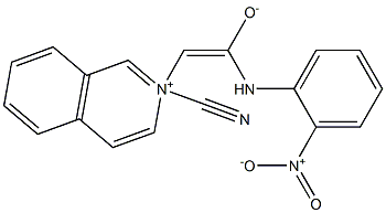 (E)-2-CYANO-2-ISOQUINOLINIUM-2-YL-1-[(2-NITROPHENYL)AMINO]ETHYLENOLATE 结构式